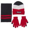 Sportoli Mens Knit Cold Weather Accessory Set Warm Pull On Hat Scarf and Gloves (Red Chevron),Men / One Size view 2