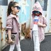 FTSUCQ Girls Zip Hooded Ourterwear Overcoat Windbreaker,Purple 140 view 2