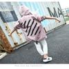 FTSUCQ Girls Zip Hooded Ourterwear Overcoat Windbreaker,Purple 140 view 3