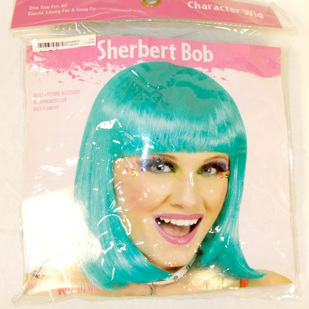 Fun World Green Sherbert Bob Wig Costume Adult OSFM NIP