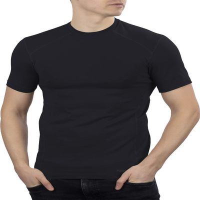 281Z Military Stretch Cotton Underwear T-Shirt for Tactical Hiking and Outdoor (Black, Medium)