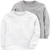 Carter's Little Boys' Long Sleeve 2-Pack Cotton Undershirts (8, Grey/White) view 1