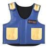 HILASON Blue/Gold Kids Junior Youth Bull Riding Leather Vest, XL (36.0 inches) view 1