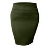 NE PEOPLE Women's Midi Skirt Stretch Knit Bodycon Slim Fit Office Elastic Waist Pencil Solid Skirt Made in USA NEWSK10 Oilve M view 1