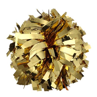 Metallic Cheerleader Cheerleading Pom Poms 6 inch 1 Pair (Gold)
