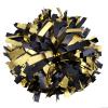 Metallic Cheerleader Cheerleading Pom Poms 6 inch 1 Pair (Gold-Black) view 1