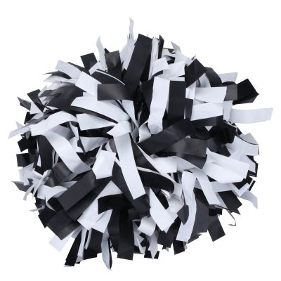 ICObuty Plastic Cheerleading Pom pom 6 inch 1 Pair(Black-White)