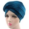 Qhome Luxury Pleated Velvet Turban Hijab Head Wrap Extra Long Tube Indian Headwrap Scarf Tie view 2
