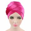 Qhome Luxury Pleated Velvet Turban Hijab Head Wrap Extra Long Tube Indian Headwrap Scarf Tie view 2