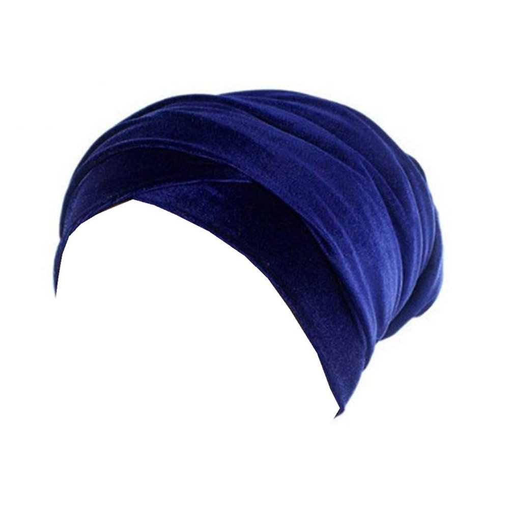 Qhome Luxury Pleated Velvet Turban Hijab Head Wrap Extra Long Tube Indian Headwrap Scarf Tie