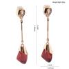 Grace Jun Women's Austria Crystal Art Deco Tear Drop Clip on Earrings Fashion Bijouterie (Wine red clip-on) view 4
