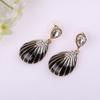 Bridal Vingtage Rhinestone Crystal Enamel Large Water Drop Shpae Dangle Earrings for Women Ear clip (Black ear needle) view 3