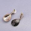 Bridal Vingtage Rhinestone Crystal Enamel Large Water Drop Shpae Dangle Earrings for Women Ear clip (Black ear needle) view 4