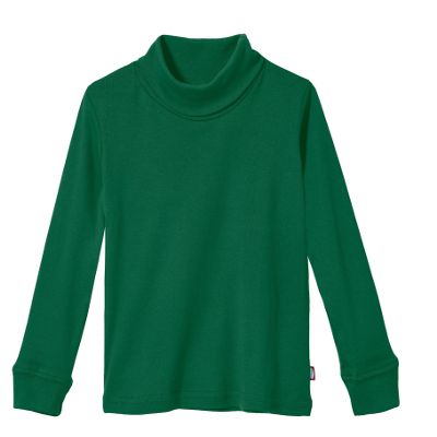 City Threads Made in USA Boys and Girls Solid Color Turtleneck Shirt Base Layer for Sensory Friendly for Sensitive Skin SPD - School Base Layer Fall Winter, Forest Green, 6