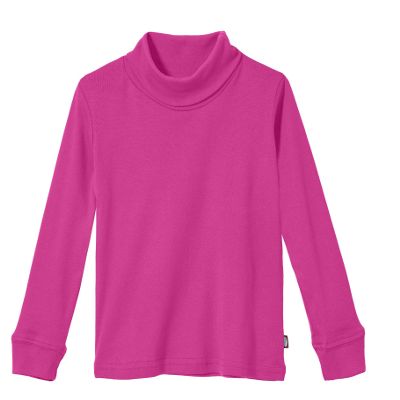 Made in USA Boys and Girls Solid Color Turtleneck Shirt Base Layer for Sensory Friendly for Sensitive Skin SPD - School Base Layer Fall Winter, Hot Pink, 619