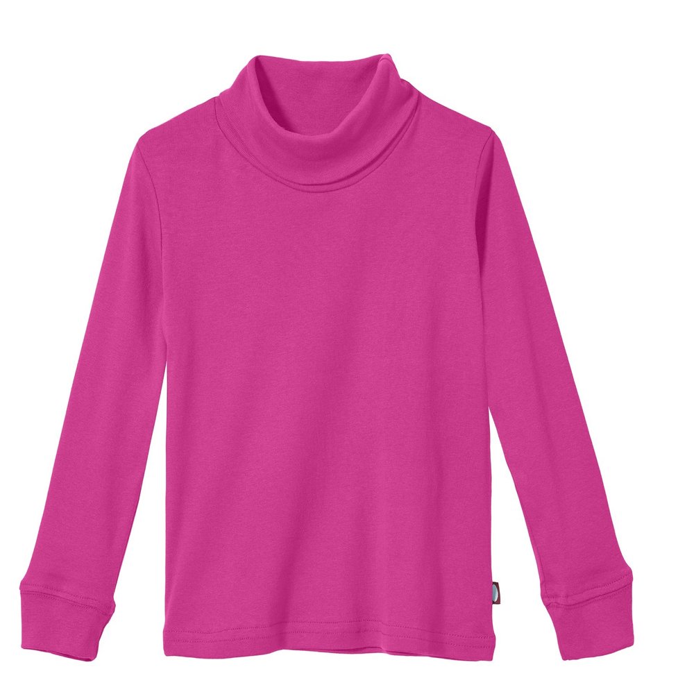 Made in USA Boys and Girls Solid Color Turtleneck Shirt Base Layer for Sensory Friendly for Sensitive Skin SPD - School Base Layer Fall Winter, Hot Pink, 619