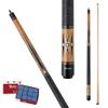 Action Exotic ACT54 Brown stained maple, alternating black,white and turquoise overlay design Pool Cue Stick with 12 pieces of Master Billiard Chalk (21)