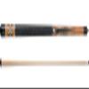 Action Exotic ACT54 Brown stained maple, alternating black,white and turquoise overlay design Pool Cue Stick with 12 pieces of Master Billiard Chalk (21) view 2