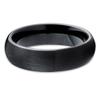 6mm Brushed Black Tungsten Carbide Wedding Band Dome Shape Classic Ring Comfort Fit Unisex 8 view 2