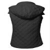 Awesome21 Full Zip Up Closure Faux Shearing Lined Quilted Padding Hoodie Vest Black S view 2