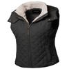 Awesome21 Full Zip Up Closure Faux Shearing Lined Quilted Padding Hoodie Vest Black S view 3