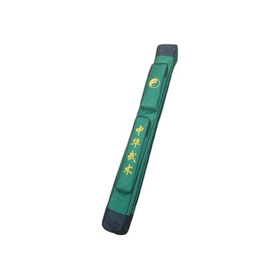 ZooBoo Tai Chi Sword Bag Durable Kung Fu Double Layer Swords Carrying Case, Martial Arts Weapon Bag with Shoulder Strap, Oxford Cloth & PU Leather Design (Green, Double Layer)