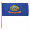 12x18 inch Idaho flag mounted on a 24 inch (2 Foot) wooden stick staff (Super Polyester) Cloth Fabric (Sewn Edges for Durability) 12"x18" view 1