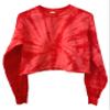 Era of Artists, LLC Tie-Dye Long Sleeve Unisex Cropped Tee (Cherry Red, Small) view 1