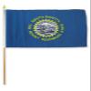 12x18 inch South Dakota flag mounted on a 24 inch (2 Foot) wooden stick staff (Super Polyester) Cloth Fabric (Sewn Edges for Durability) 12"x18" view 1