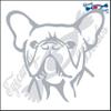 Eyecandy Decals French Bulldog Dog Head 5" Silver Decal Sticker view 1