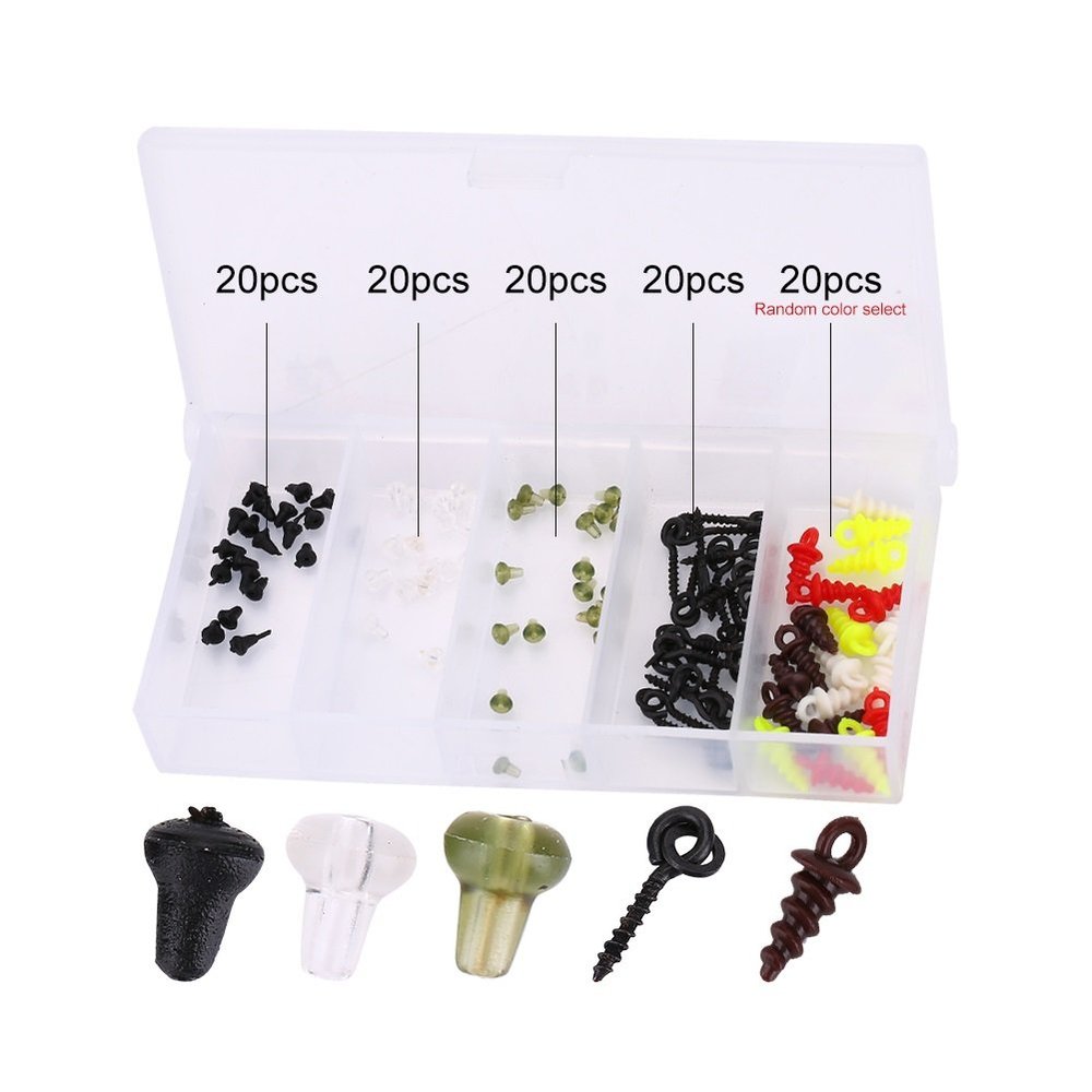 100Pcs Fishing Anglen Hook Stopper Plastic Bead Hook Pegs Fishing Tools and Accessories