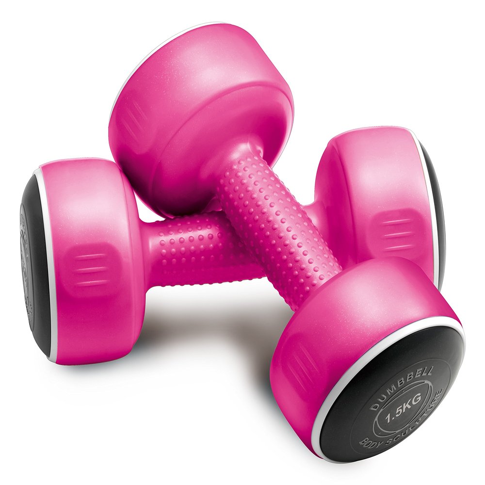 Body Sculpture BSD15 Carta Football Smart Dumbells 2 x 1.5 KG (3KG Pair), Pink, 2x1.5KG
