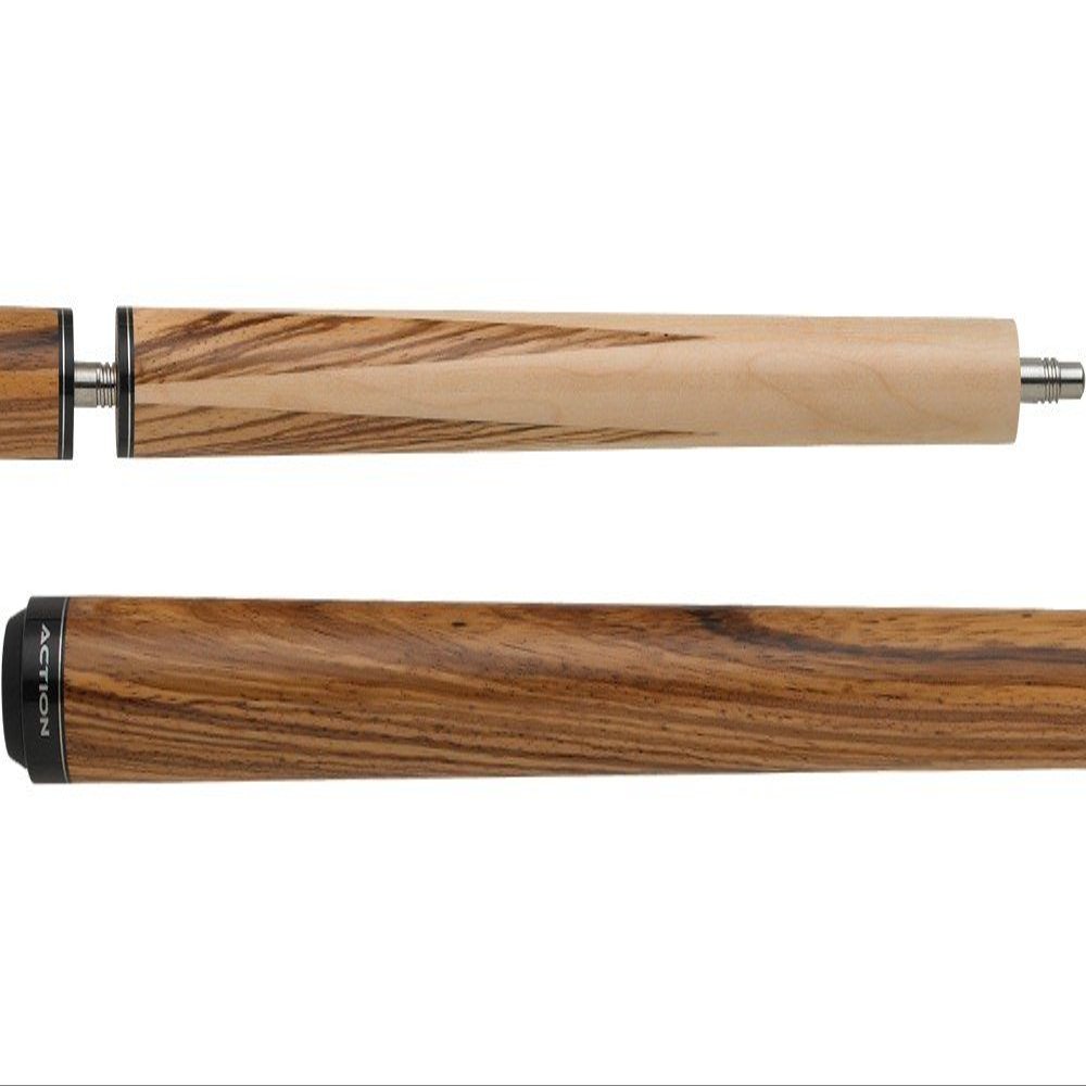 Action ACTBJZ Zebrawood Break Jump Pool Cue Stick with 12 pieces of Master Billiard Chalk (20)