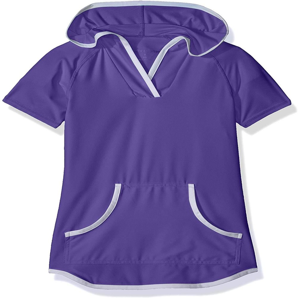 Free Country Girls' Hooded Kangaroo Cover Up, Ultraviolet, M(10/12)