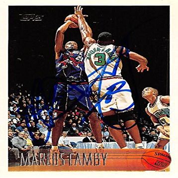 Autograph Warehouse 344795 Marcus Camby Autographed Basketball Card - Toronto Raptors44; SC 1997 Topps No. 161