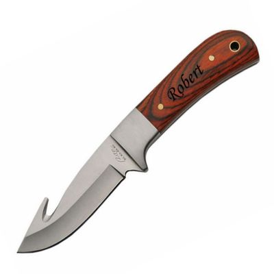 FG Free Engraving - Quality 7" Guthook with Pakkawood Handle