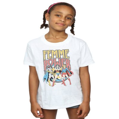 DC Comics Girls Wonder Woman Femme Power T-Shirt 7-8 Years White