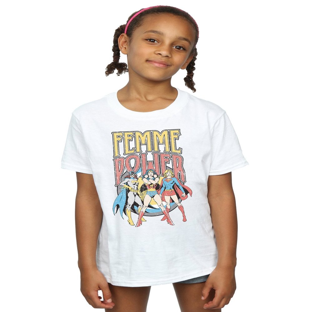 DC Comics Girls Wonder Woman Femme Power T-Shirt 7-8 Years White