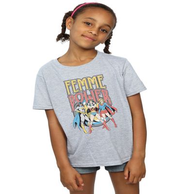 DC Comics Girls Wonder Woman Femme Power T-Shirt 5-6 Years Sport Grey