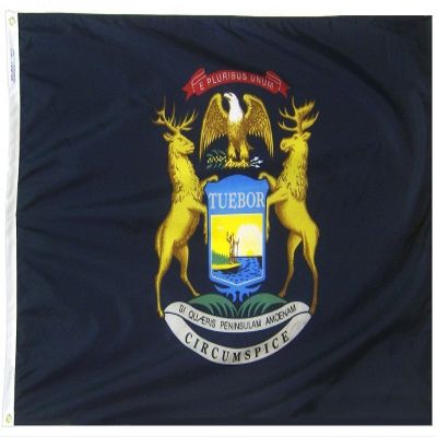 3X5 State Of Michigan Super Poly Flag 3'X5' House Banner Fade Resistant