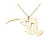 18K Gold Silver Country Map Charm Pendant Maryland State Map Necklace Jewelry (Gold) view 1
