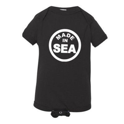 PleaseMeTees Baby From Born Made In Seattle WA State Logo Label Jumpsuit-Blk-NB