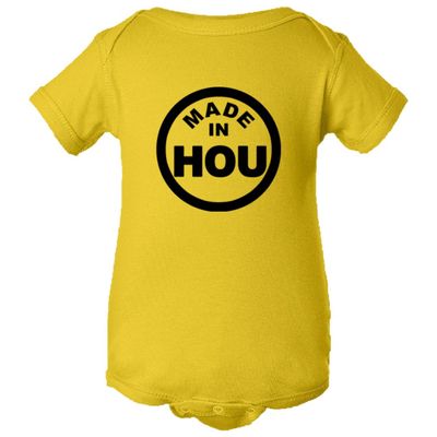 Baby from Born Made in Houston TX Logo Label HQ Jumpsuit-Yelow-24M Yellow