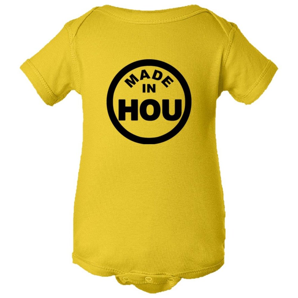 Baby from Born Made in Houston TX Logo Label HQ Jumpsuit-Yelow-24M Yellow