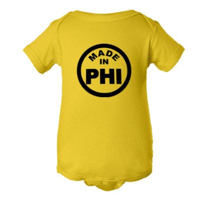 Baby from Born Made in Philadelphia PA Logo Label Jumpsuit-Yel-12M Yellow
