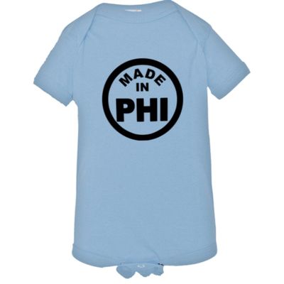 Baby from Born Made in Philadelphia PA Logo Label Onsie-LtBl-18M Light Blue