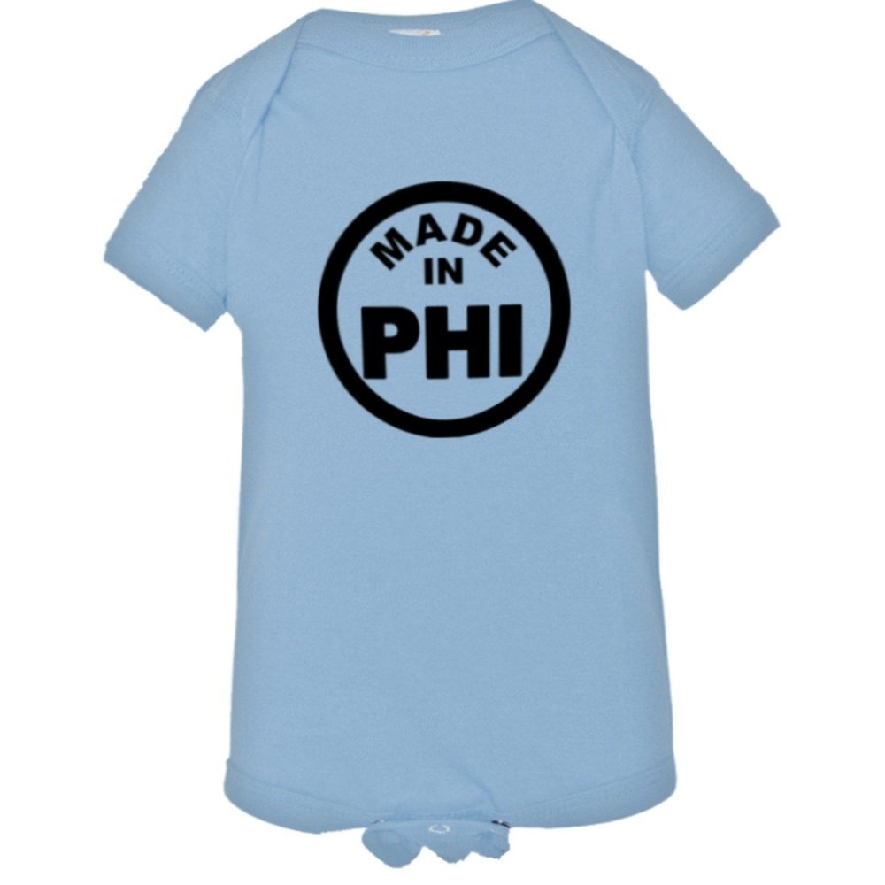 Baby from Born Made in Philadelphia PA Logo Label Onsie-LtBl-18M Light Blue