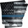 LPF USA 5" Arkansas AR State Thin Blue Line Tattered American Flag Police Sticker Law view 1