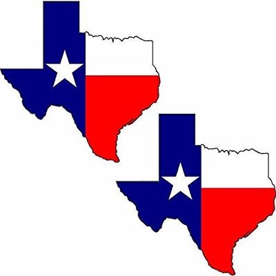 2-4"x4" Texas State Decal Set Flag Star Map Texan TX Car Vinyl Window Sticker