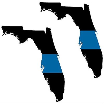 2-3" FL Florida State Thin Blue Line Decal Set Police Sheriff SWAT Sticker
